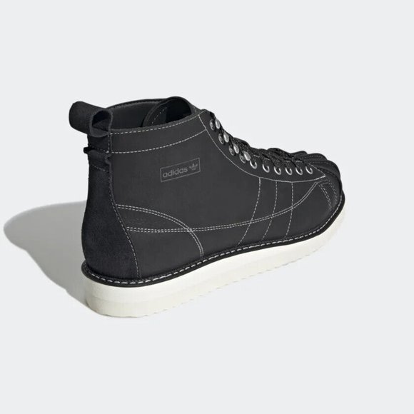 Adidas Originals Men's Black Off White SUPERSTAR BOOTS H00241 - Picture 4 of 5